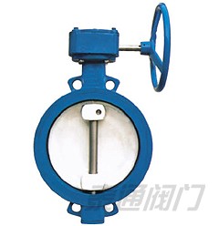 WBGX\D372X wsingle eccentric wormed wafer type soft seat butterfly valve